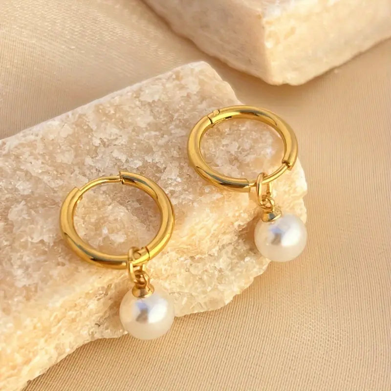 Élise Pearl Hoops – Adorniq Jewellery