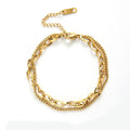 Paper Clip Fine Gold Chain Bracelet Gold