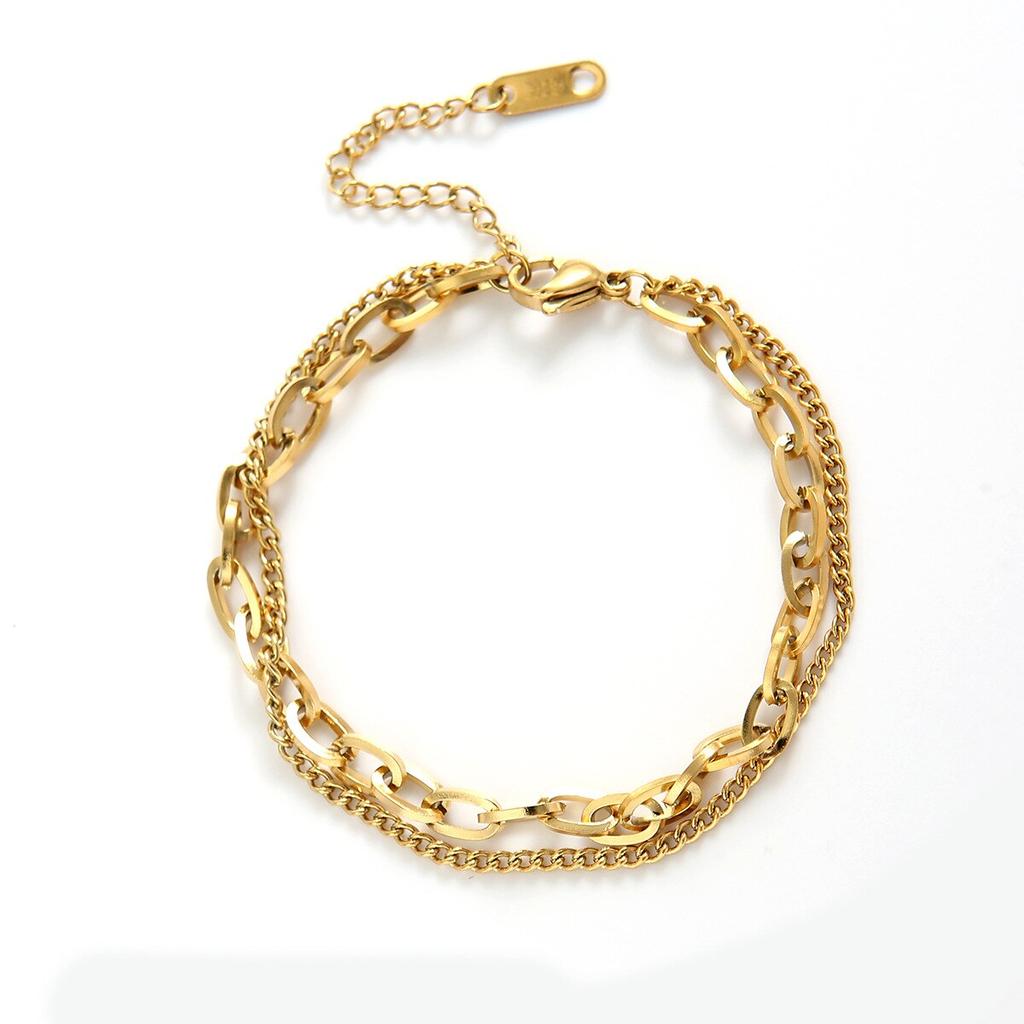 Paper Clip Fine Gold Chain Bracelet Gold
