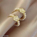 Yu Fashions Small Fresh Pearl Camellia Korean Earrings