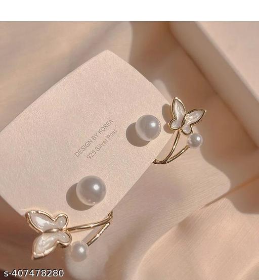 Pretty Enamelled Butterfly Studs