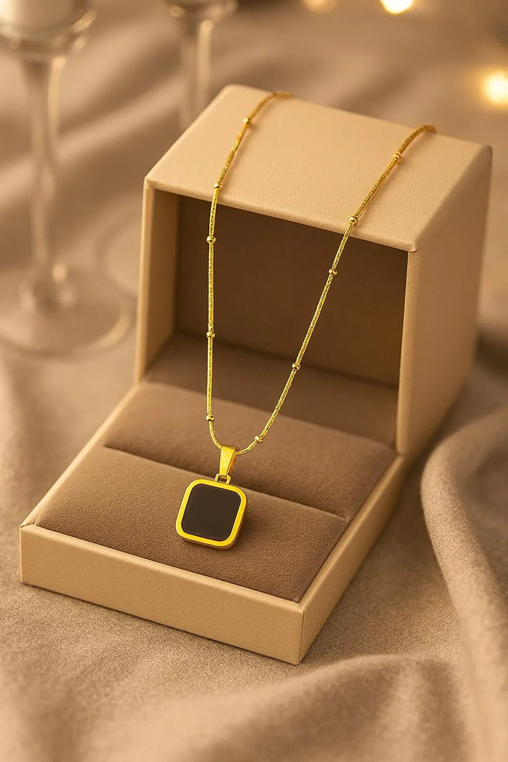 Black Square Necklace