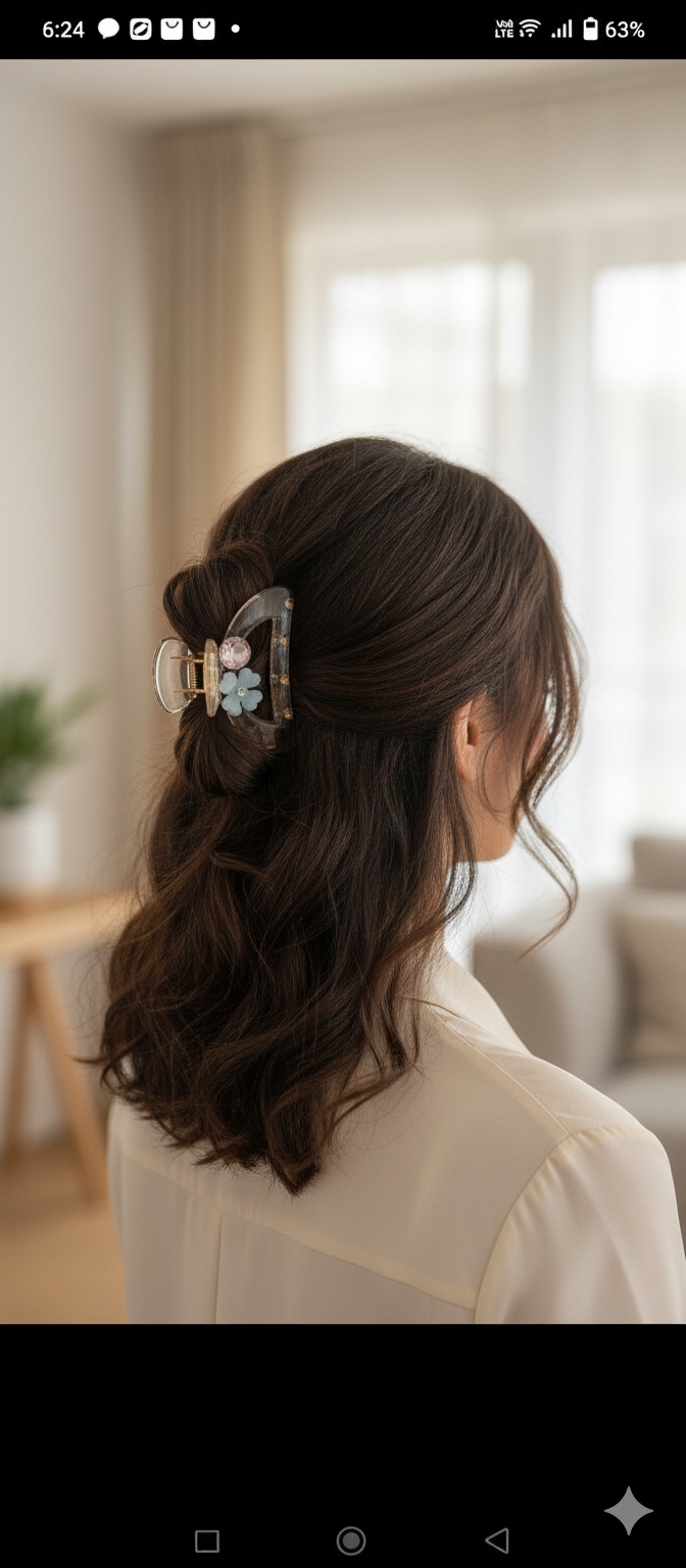 Get Your Pearl Studded Flower Hair Clutch - Limited Colors... In Stock Earrings