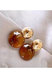 Brown Maillard Resin Stud Earrings