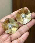 Gold Plated Flower Stud Earrings