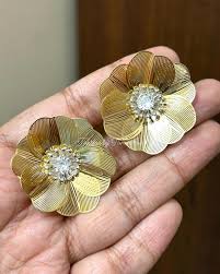 Gold Plated Flower Stud Earrings