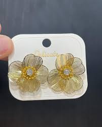 Gold Plated Flower Stud Earrings