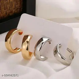 Gold & Silver Plated Contemporary Hoop Earrings