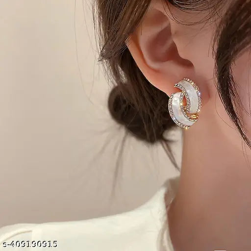 Double Crescent Moon Stud Earrings
