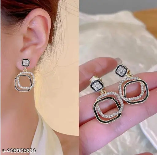 Stones Square Earrings
