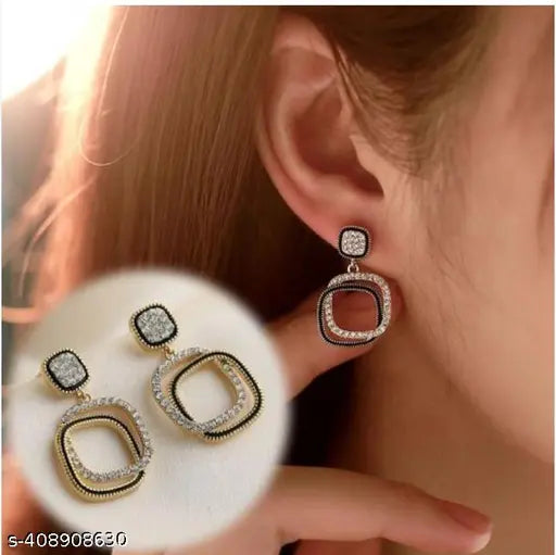Stones Square Earrings