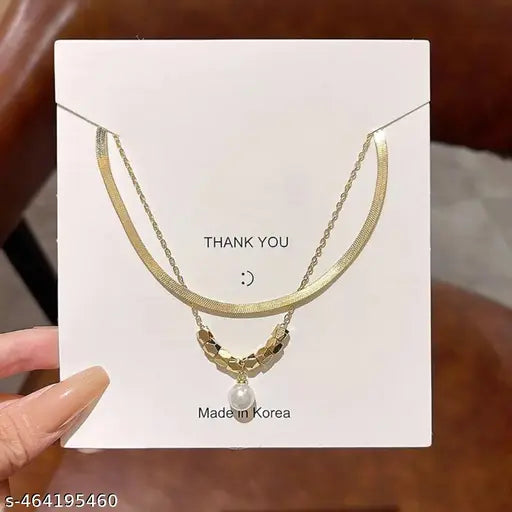 Trendy Double-layer Pearl Necklace With