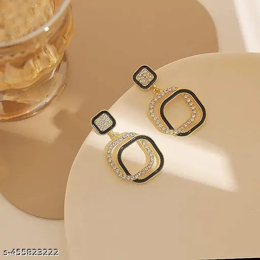 Stones Square Earrings