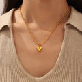 Bean Style Chain Heart Pendant Necklace
