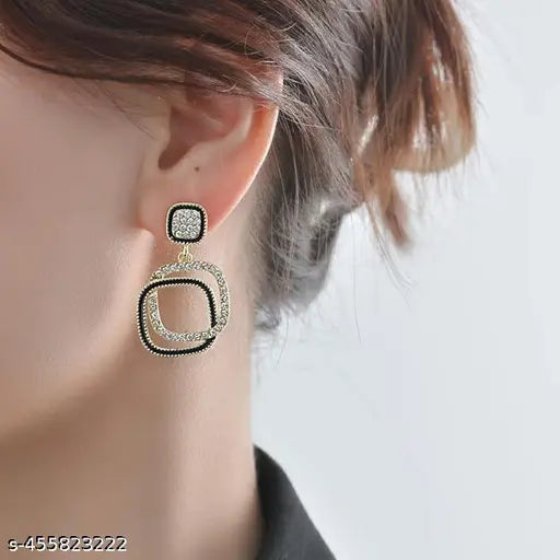 Stones Square Earrings