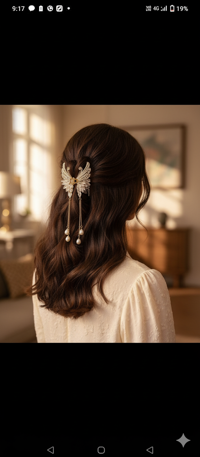 Pearl Hair Accessories Butterfly Hair Claw Clips | Korean ...