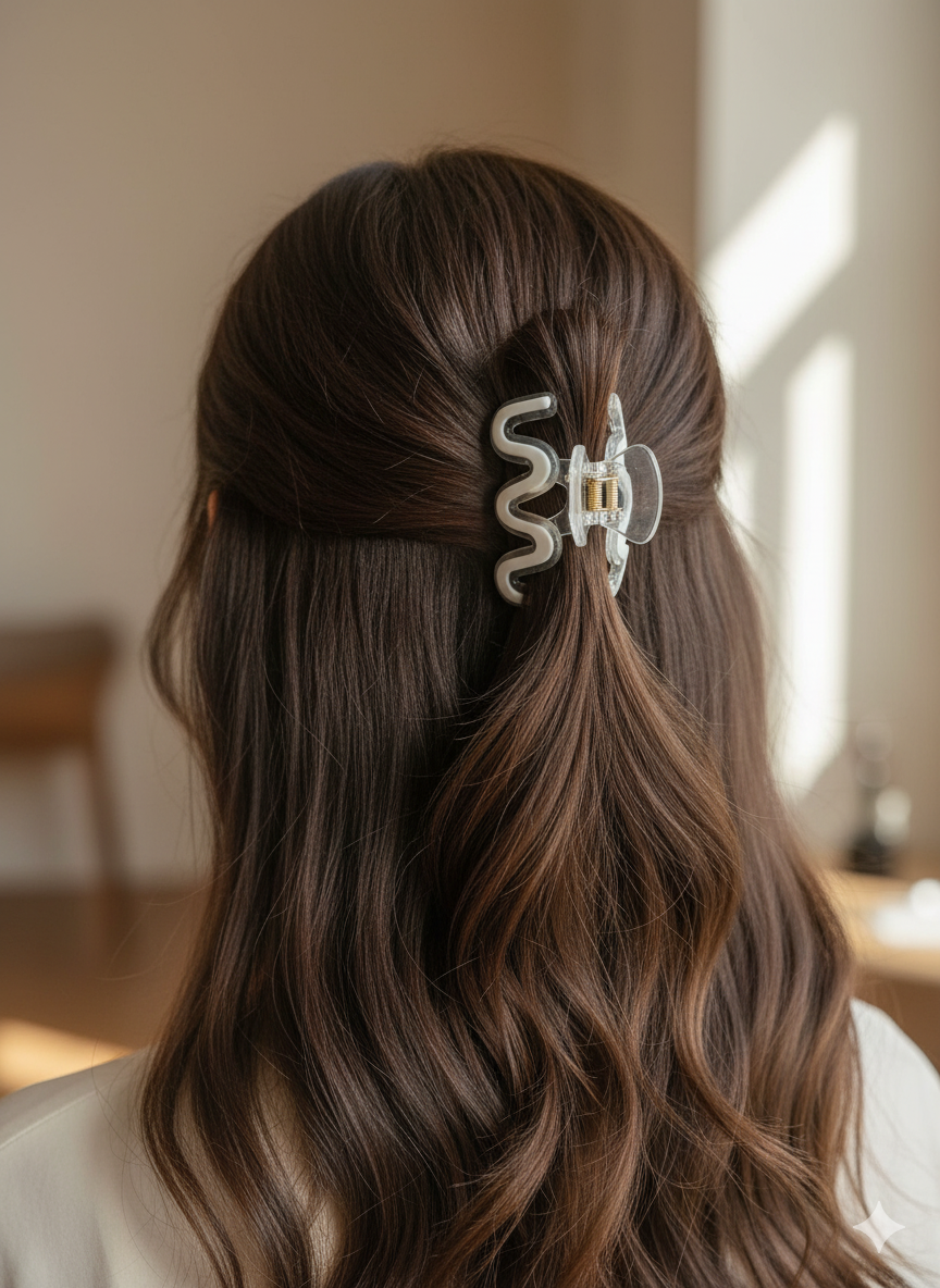 Zig Zag Holographic Claw Clip Hair Accessory