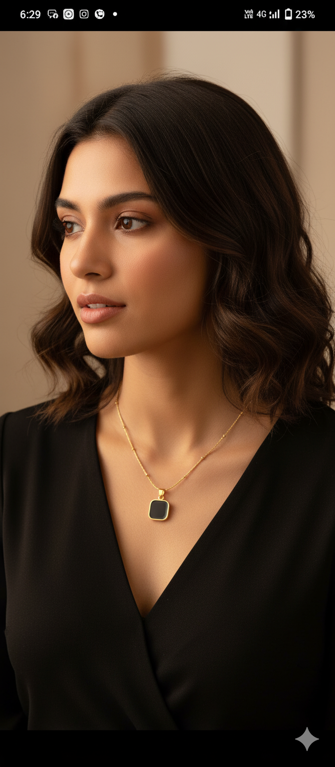 Black Square Necklace
