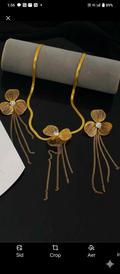 Gold Filigree Flower Drop Necklace Set