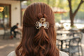 Golden Metal Alloy Flower Hair Clutcher