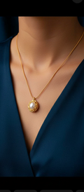 White Pearl Gold Solid Choker