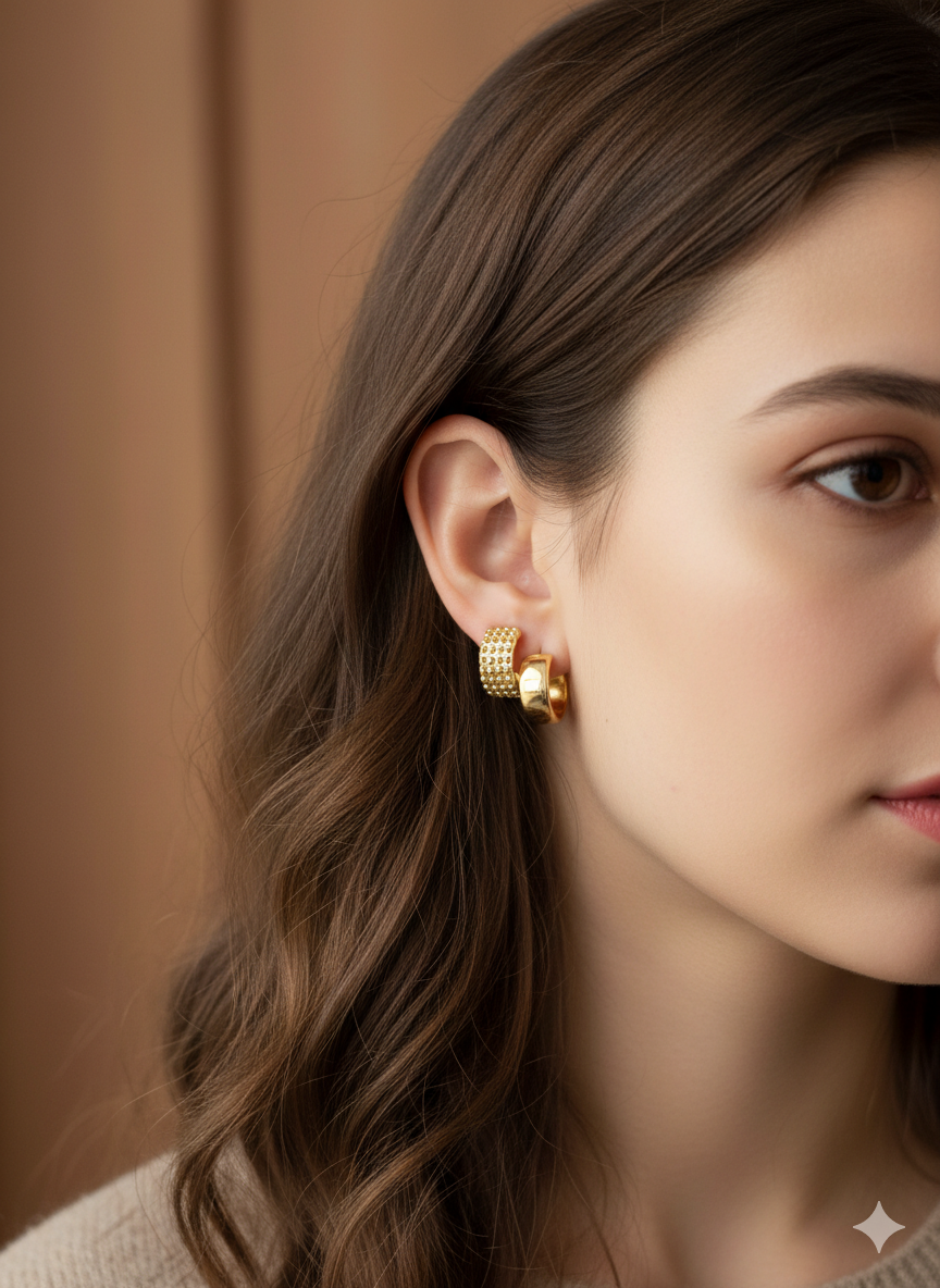 Huitan Luxury CZ Hoop Earrings for