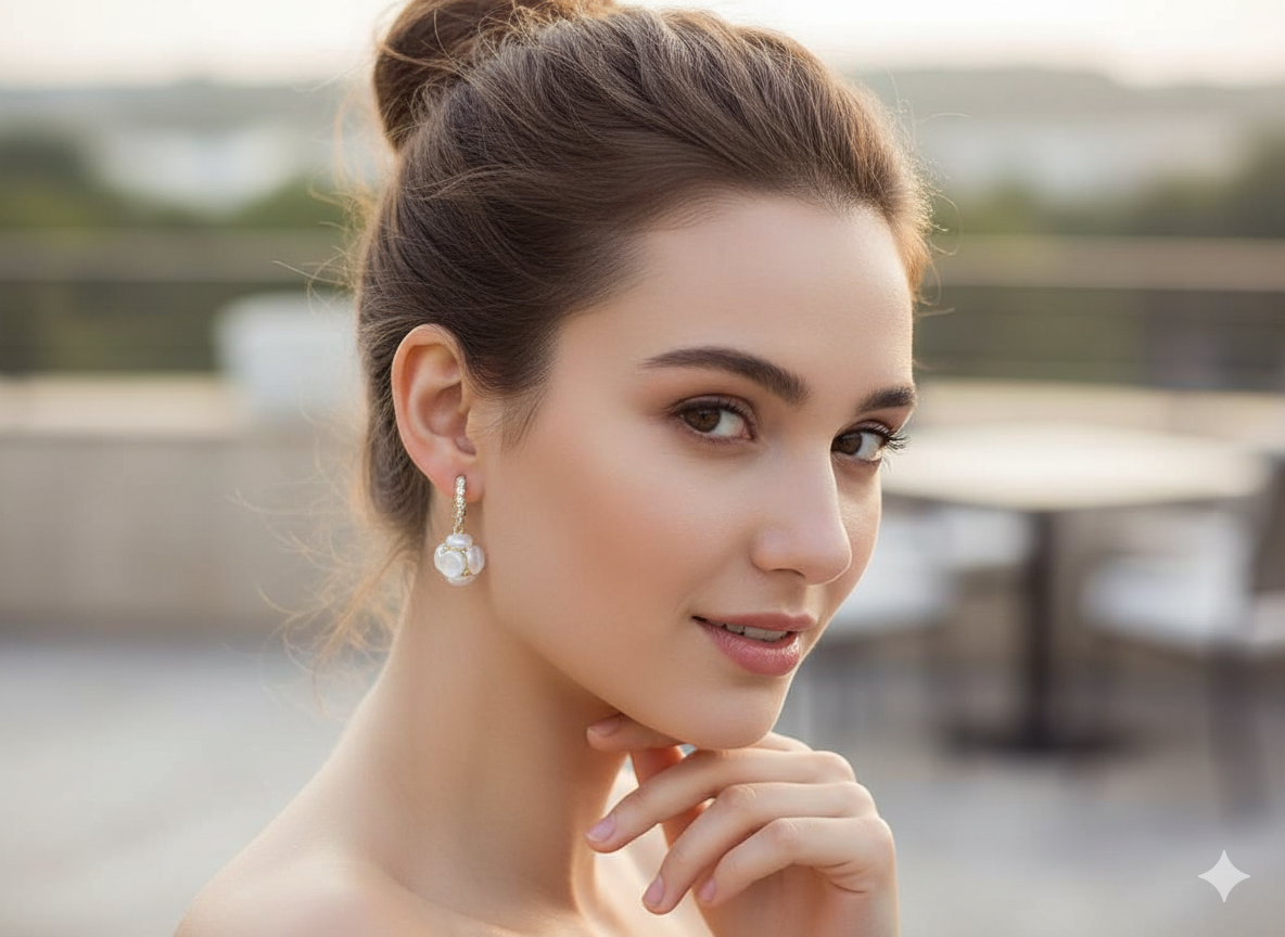 Opal Ball Stone Studs – Accessoire