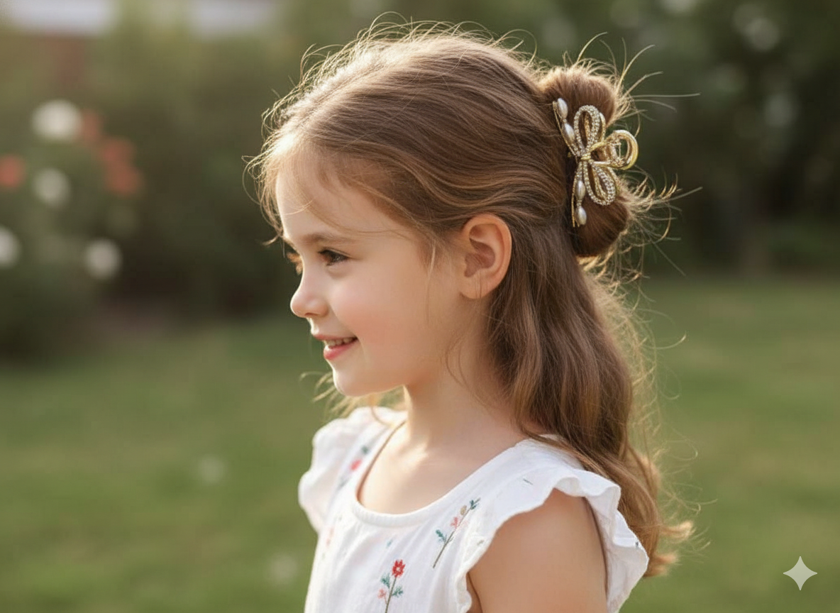 Mini Korean Style Pearl Hair Claws - Elegant Hair Clamps