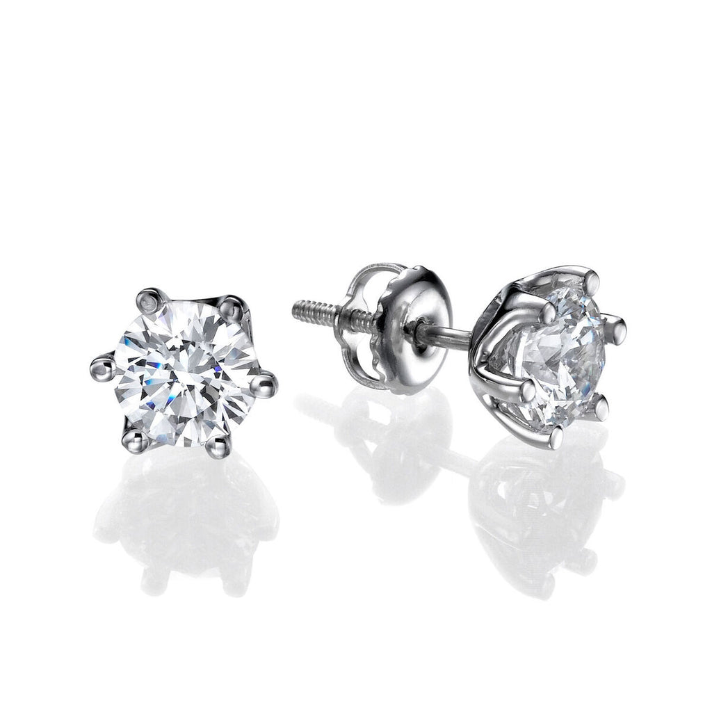 Silver Plated American Diamond Studded Anti Tarnish Star Shaped Solitaire Stud Earrings