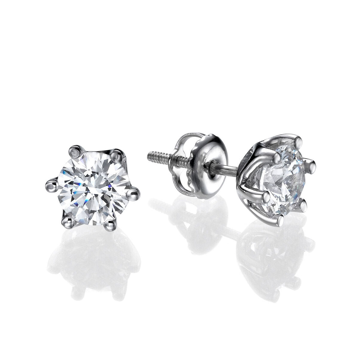 Silver Plated American Diamond Studded Anti Tarnish Star Shaped Solitaire Stud Earrings