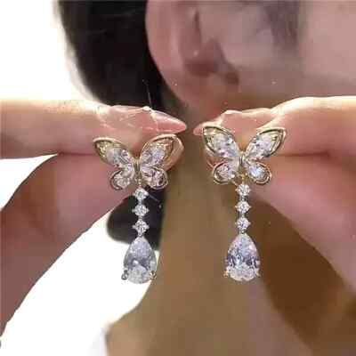 Butterfly Crytal Drop Earrings