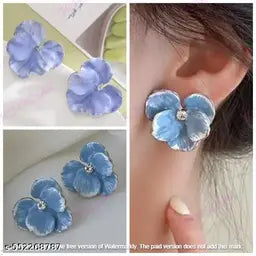 Butterfly Flower 3D Petal Oil-dripping Stud Earrings