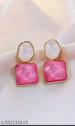 Pink Crystal Drop Earrings