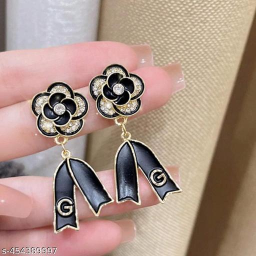 Black Rose Bow Knot Earrings