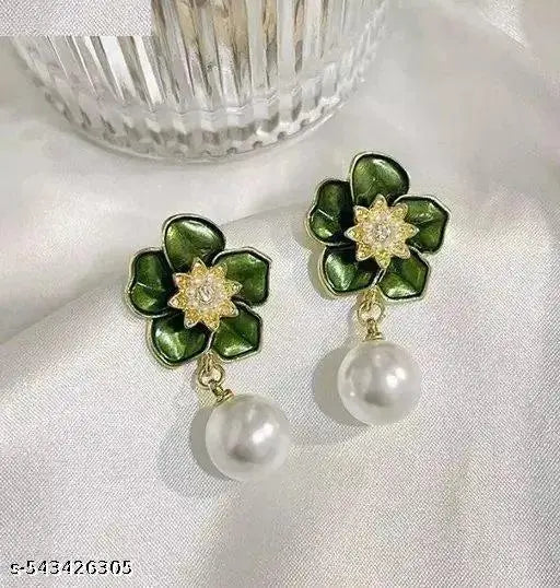 green flower shape Korean Earring