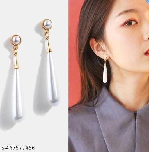 Retro Long Pearl Drop Earrings