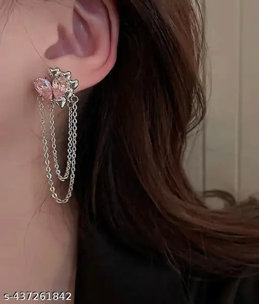 Multi-Hearts Chain Earrings
